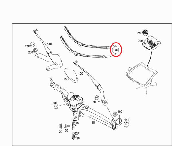 A2128201800 - NEW MERCEDES-BENZ E-CLASS W212 FRONT WIPER BLADES A2128201800