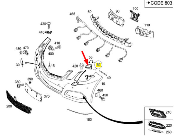 A21286002089197 - NEW MERCEDES BENZ W212 SIDE HEADLIGHT WASH COVER A21286002089197 LEFT
