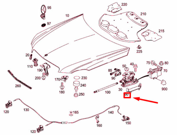 A2128891025 - NEW MERCEDES-BENZ E W212 BONNET HINGE COVER A2128891025 ORIGINAL