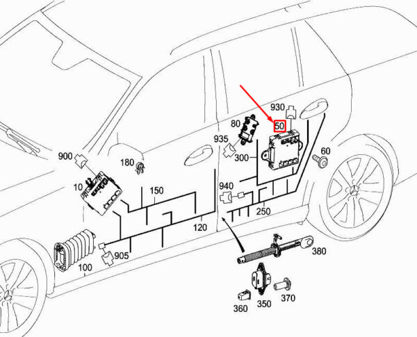 A2129001327 - NEW MERCEDES-BENZ E W212 REAR RIGHT DOOR CONTROL UNIT A2129001327