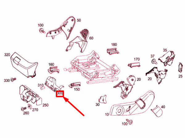 A2129110200 - MB C W204 Front Right Seat Cushion Frame Angle Bracket A2129110200 GENUINE