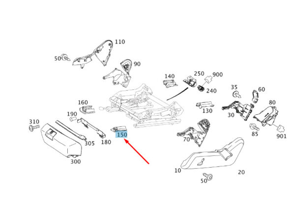 A21291905209051 - NEW MB E W212 FRONT LEFT SEAT OUTER FRONT TRACK COVER A21291905209051 ORIGINAL