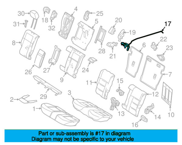 A21292006069051 - Mercedes-Benz E-Class W212 folding seat lock center right A21292006069051