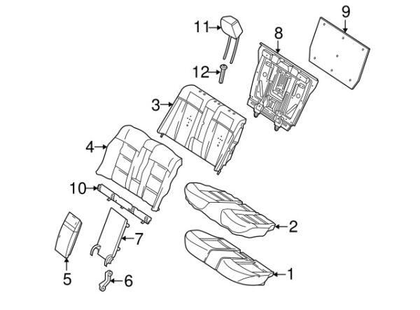 A21297001418N84 - NEW MERCEDES-BENZ E CLASS REAR LEFT HEADREST GUIDE A21297001418N84 ORIGINAL