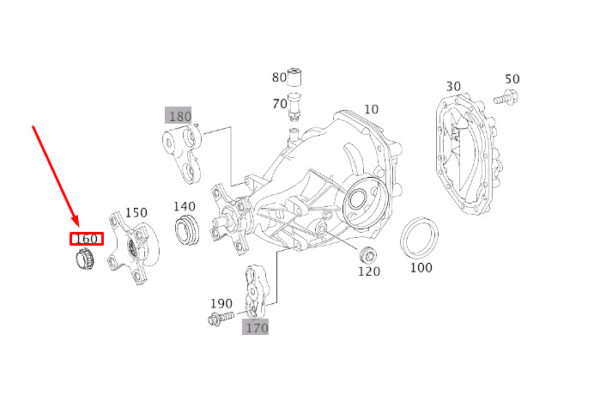 A2133530500 - NEW MB S W222 REAR AXLE DIFFERENTIAL JOINT FLANGE COLLAR NUT A2133530500