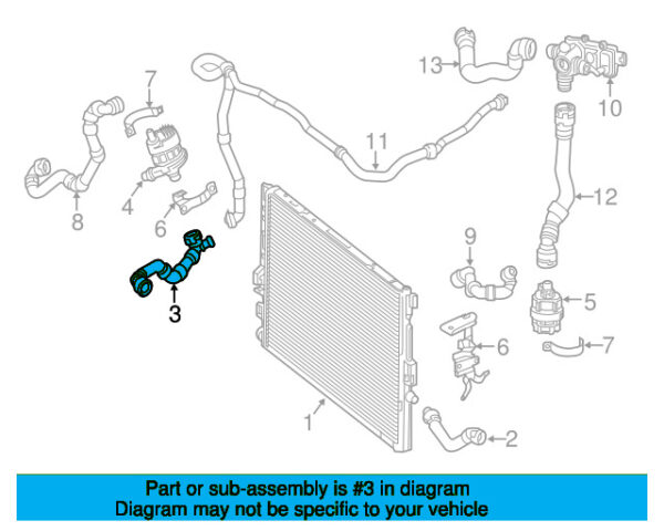 A213501170164 - Mercedes-Benz E-Class All-Terrain Right Radiator Coolant Hose A213501170164