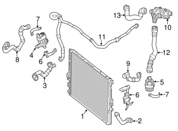 A213501170164 - Mercedes-Benz E-Class All-Terrain Right Radiator Coolant Hose A213501170164