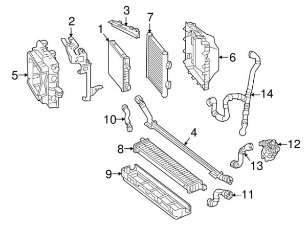 A213501290164 - Mercedes-Benz E-Class All-Terrain Right Radiator Coolant Hose A213501290164