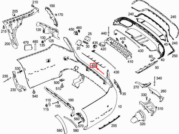 A2135402534 - Mercedes-Benz E W213 harness for rear parking aid A2135402534, original part