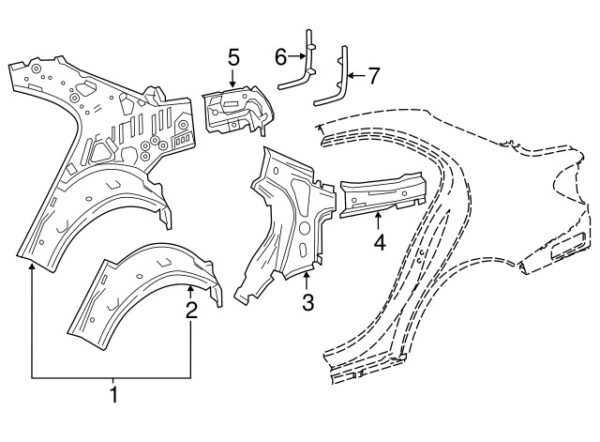 A2136802025 - Mercedes-Benz E-Class All-Terrain, Right Interior Body C-Pillar Diversion Plate