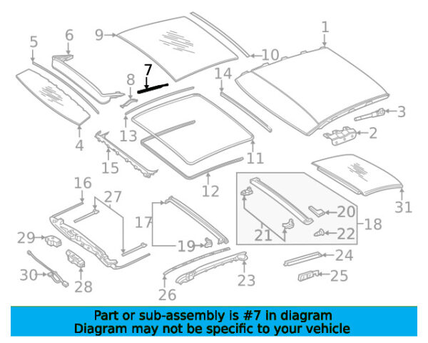 A213780430064 - Mercedes-Benz E-Class All-Terrain Front Sunroof Deflector Hinge