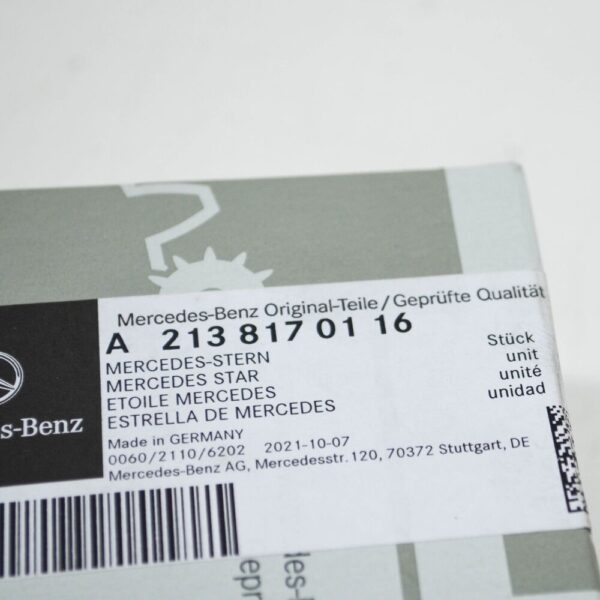 A2138170116 - MERCEDES BENZ E W212 Rear Trunk Lid Emblem Badge A2138170116 NEW GENUINE