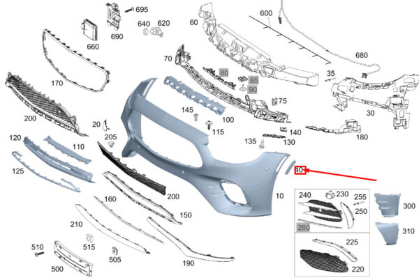 A2138206803 - NEW MERCEDES-BENZ E C238 FRONT RIGHT REFLECTING EMITTER A2138206803 ORIGINAL