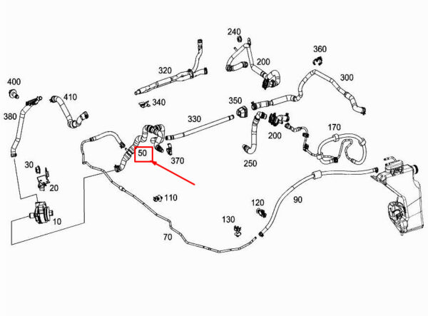 A2138309602 - NEW MERCEDES-BENZ E W213 RECIRCULATION PUMP HOSE A2138309602 ORIGINAL