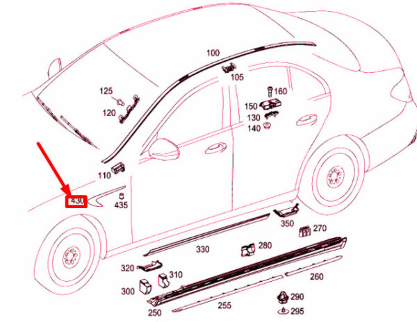 A2138804701 - NEW MERCEDES-BENZ E W213 FRONT LEFT FENDER ORNAMENTAL TRIM A2138804701 ORIGINAL