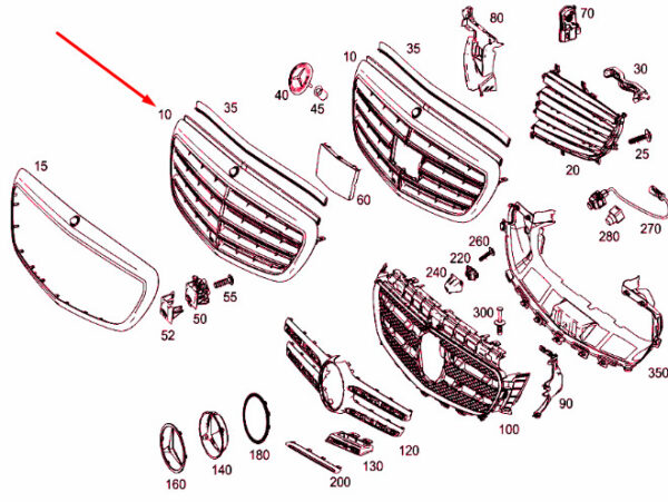 A2138808602 - MERCEDES-BENZ E W213 Radiator Grille A2138808602 NEW GENUINE