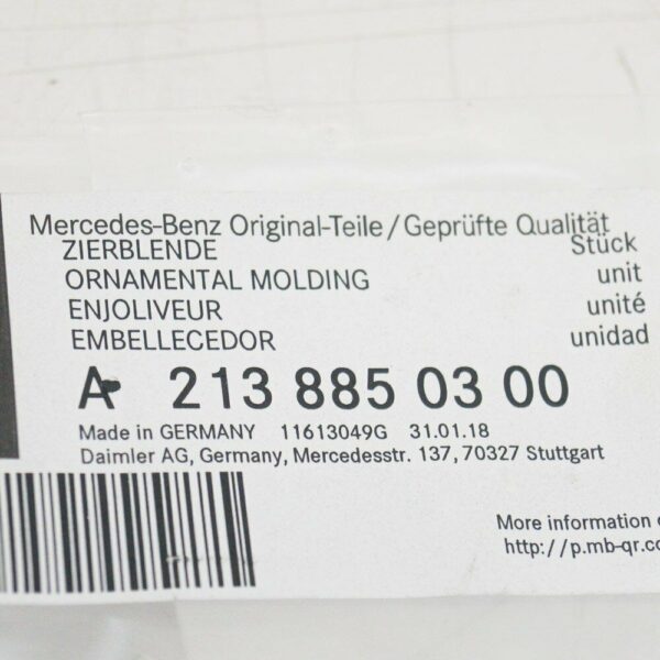 A2138850300 - NEW MERCEDES-BENZ E-CLASS W213 FRONT BUMPER LOWER TRIM A2138850300