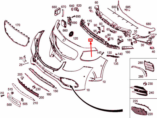 A2138852500 - Mercedes-Benz E W213 Lower Bumper Holder A2138852500 New