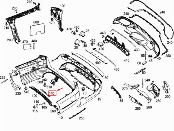A2138855002 - NEW MERCEDES-BENZ E W213 REAR BUMPER CENTRAL REINFORCEMENT A2138855002 ORIGINAL