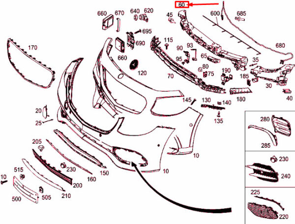 A2138855501 - NEW MERCEDES-BENZ E W213 FRONT BUMPER IMPACT ABSORBER A2138855501