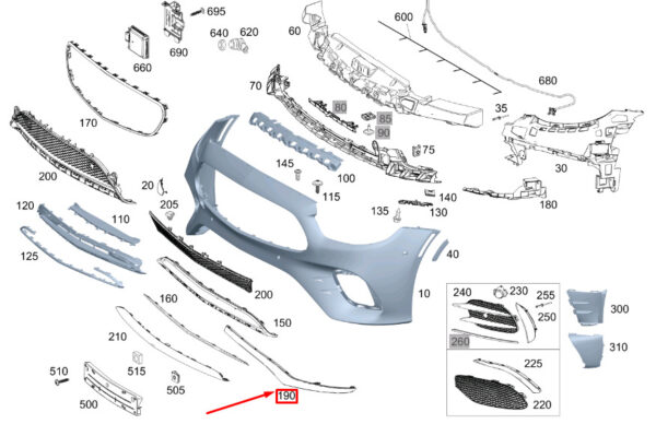 A2138859803 - NEW MERCEDES-BENZ E C238 FRONT RIGHT BUMPER MOLDING TRIM A2138859803 ORIGINAL