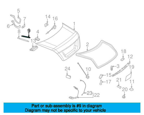 A2167500436 - Mercedes-Benz CL-Class C216 rear trunk torque bar