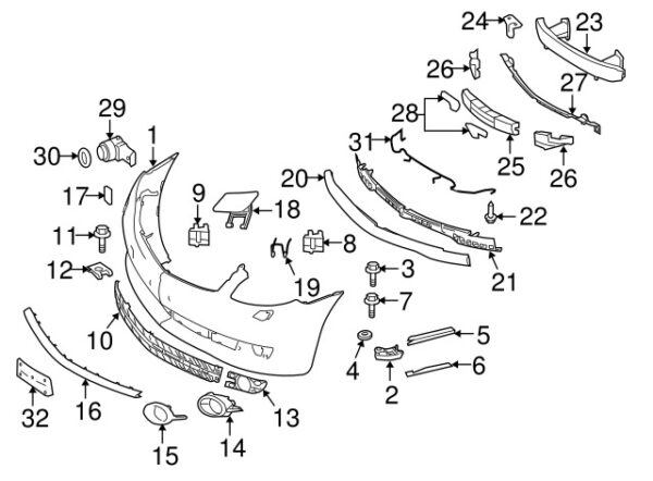 A2168852237 - Mercedes-Benz CL-Class C216 Front Right Outer Bumper Impact Absorber A2168852237