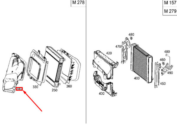 A2175050930 - NEW MERCEDES-BENZ S COUPE C217 AIR DUCT SEGMENT A2175050930 ORIGINAL