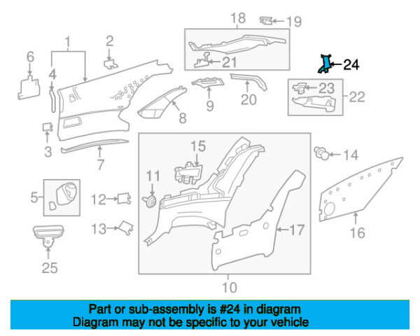 A2176903600 - Mercedes-Benz S-Class SL C217/A217 Right Body B-Pillar Trim Panel Bracket