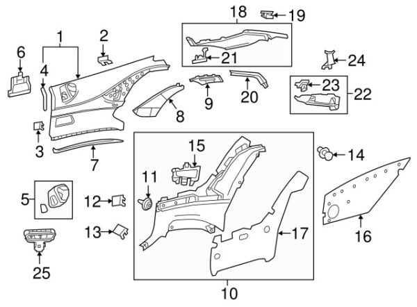 A2176903600 - Mercedes-Benz S-Class SL C217/A217 Right Body B-Pillar Trim Panel Bracket
