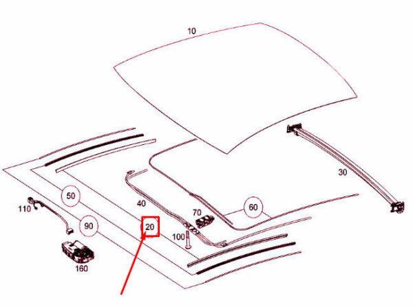 A2177800800 - OEM MERCEDES-BENZ S C217 PANORAMIC ROOF GLASS TRIM A2177800800 GENUINE