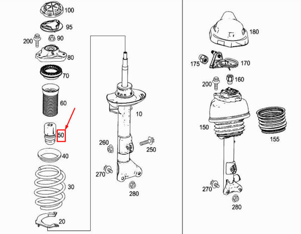 A2183210706 - Mercedes-Benz CLS C218 shock absorber buffer front A2183210706 NEW ORIGINAL
