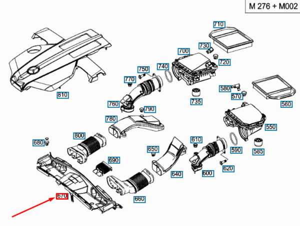 A2185000955 - Mercedes-Benz CLS C218 Upper Cold Air Induction A2185000955 NEW GENUINE