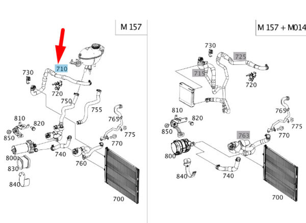 A2185010282 - NEW MB E W212 AMG ENGINE TO LOW-TEMPERATURE COOLER HOSE A2185010282 ORIGINAL