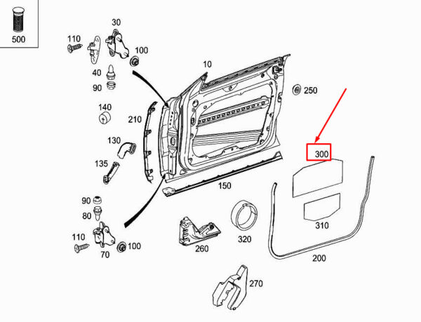 A2187270190 - NEW MERCEDES-BENZ CLS C218 FRONT DOOR INSULATION A2187270190 ORIGINAL