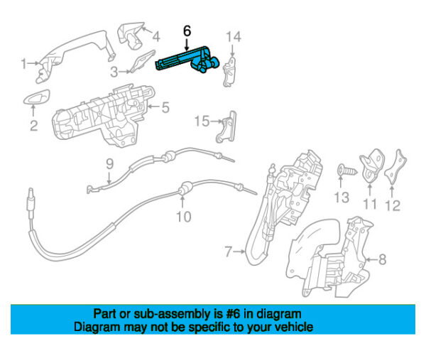 A2187330214 - Mercedes-Benz CLS-Class C218/X218 Rear Right Exterior Door Handle Reinforcement