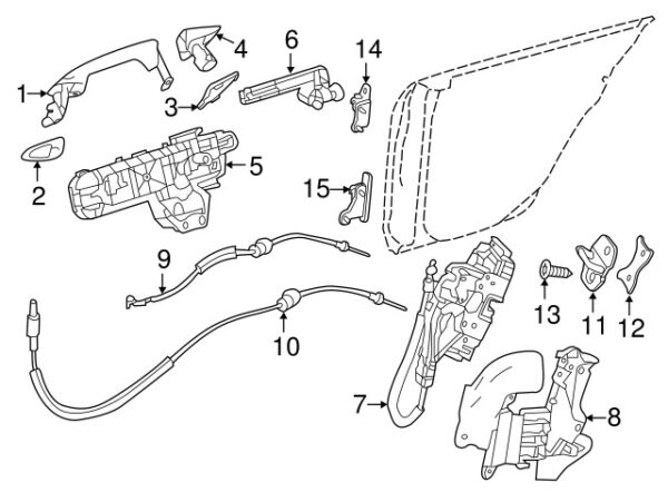 A2187330214 - Mercedes-Benz CLS-Class C218/X218 Rear Right Exterior Door Handle Reinforcement