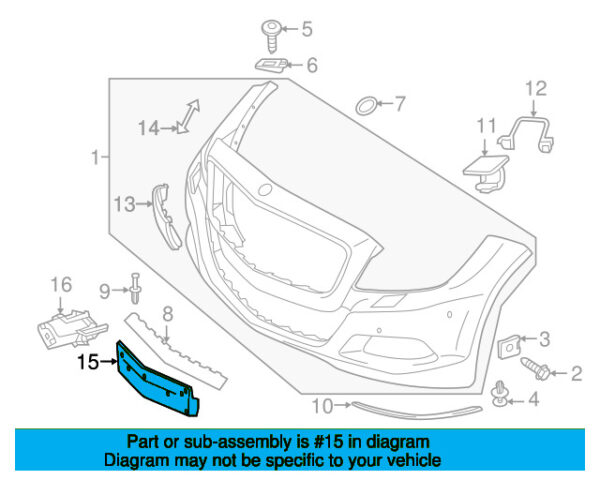 A2188850681 - Mercedes-Benz CLS-Class C218/X218 Front Outer License Plate Frame