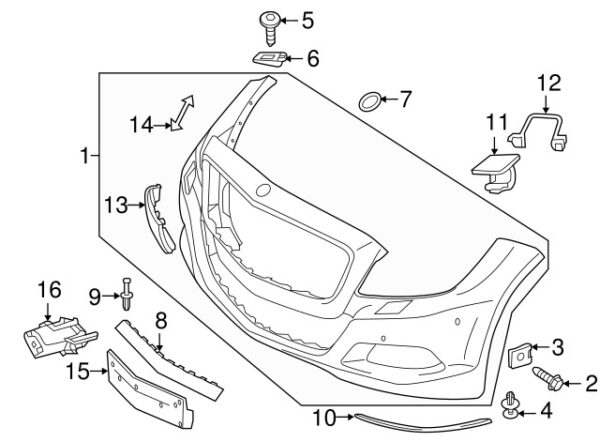 A2188850681 - Mercedes-Benz CLS-Class C218/X218 Front Outer License Plate Frame