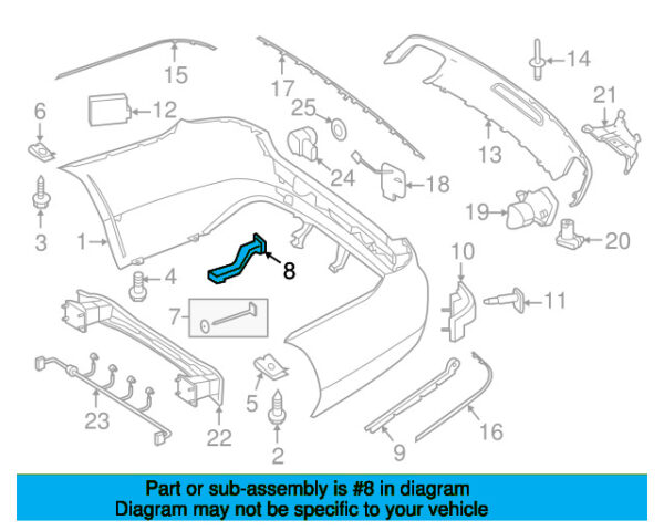 A2188851414 - Mercedes-Benz CLS-Class C218/X218 Rear Right Bumper Cover Bracket A2188851414