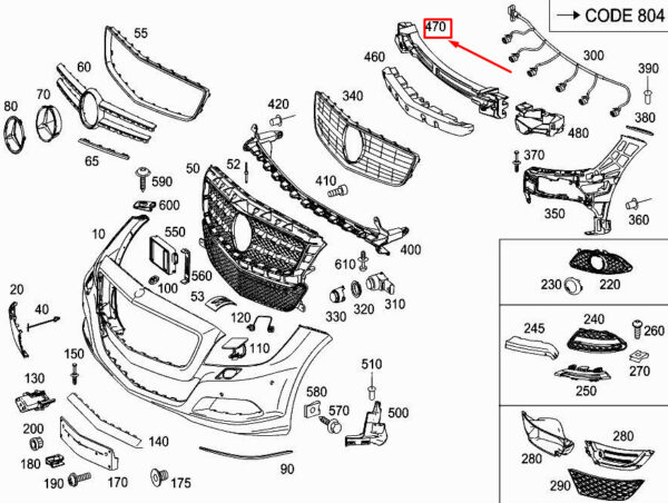 A2188851537 - NEW MERCEDES-BENZ CLS C218 FRONT BUMPER REAR IMPACT ABSORBER A2188851537