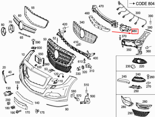A2188851637 - NEW MERCEDES-BENZ CLS C218 FRONT RH BUMPER IMPACT ABSORBER A2188851637 ORIGINAL