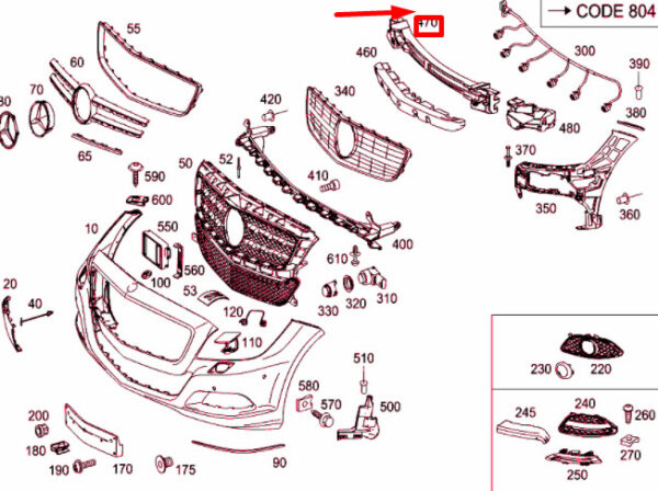 A2188852337 - NEW MB CLS C218 FRONT BUMPER IMPACT ABSORBER CENTRAL REAR A2188852337 ORIGINAL