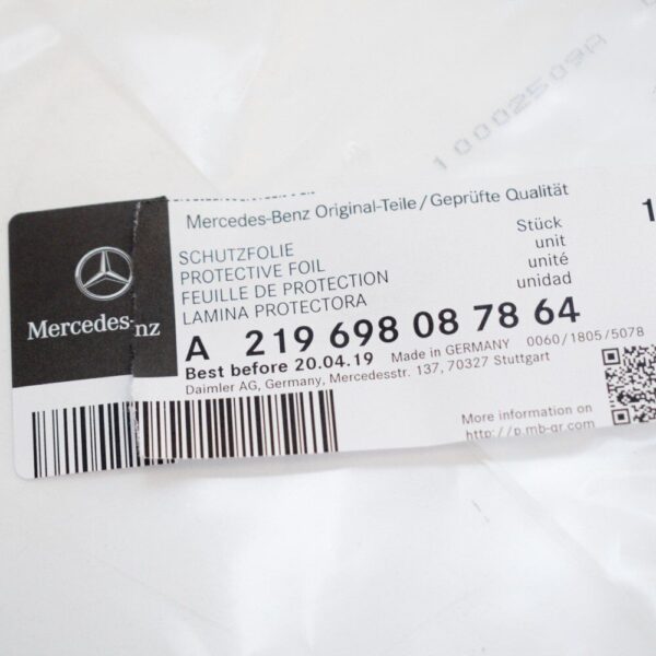 A2196980878 - Mercedes Benz CLS C219 fender protective film rear right A219698087864 new