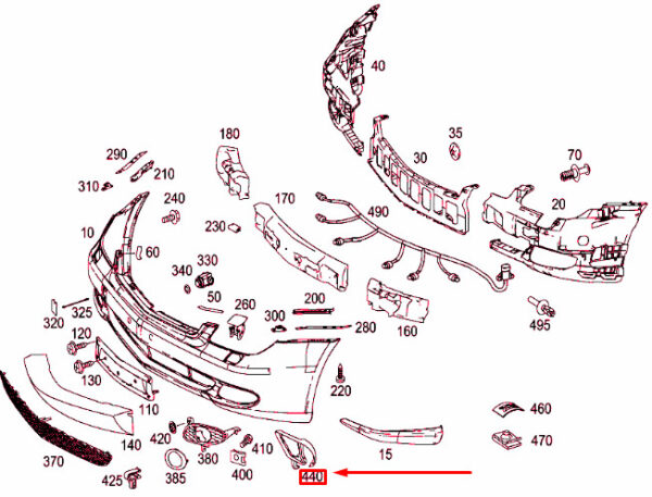 A2198850414 - NEW MB CLS C219 FRONT FOG LAMP BRACKET SET A2198850414 A2198850314 OEM