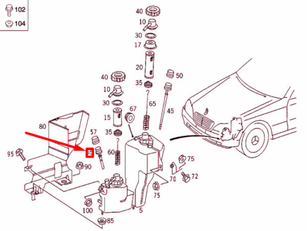 A2203200159 - NEW MERCEDES-BENZ S W220 POWER STEERING TANK PROTECTIVE CAP A2203200159 ORIGINAL