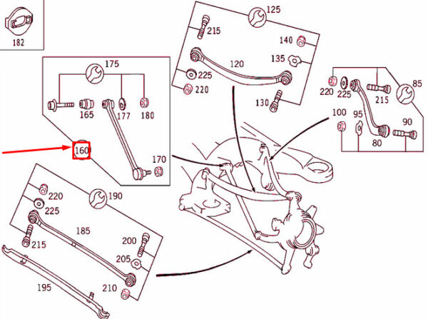 A2203500453 - NEW MERCEDES-BENZ S W220 REAR AXLE TIE ROD KIT A2203500453 ORIGINAL