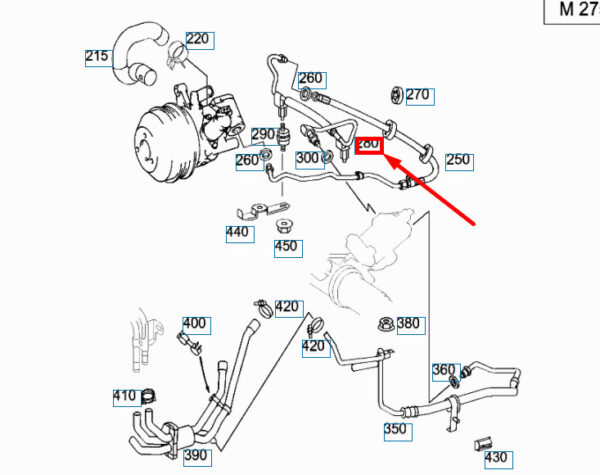 A2204602624 - NEW MERCEDES-BENZ S W220 POWER STEERING EXPANSION HOSE LHD A2204602624 03-05