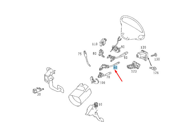A2205450124 - Mercedes-Benz S W220 cruise control cruise control switch A2205450124 NEW GENUINE