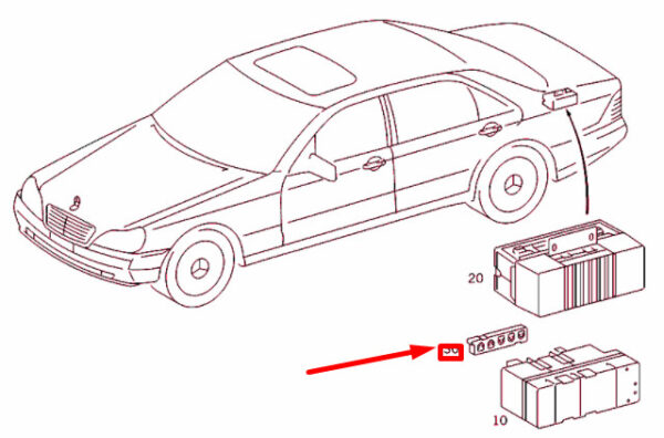 A2208000077 - NEW MERCEDES-BENZ S W220 VACUUM PUMP CONNECTOR A2208000077 ORIGINAL
